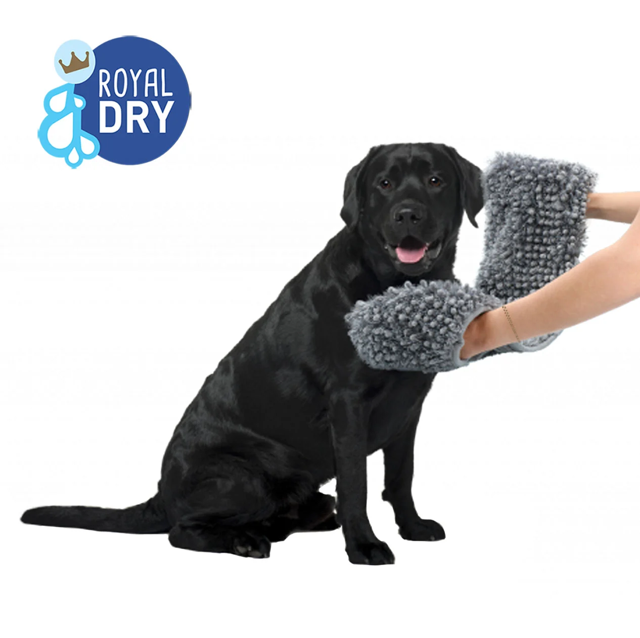 Serviette pour chien en microfibre avec poches pour les mains, 35 x 81 cm – Royal Dry – Image 2