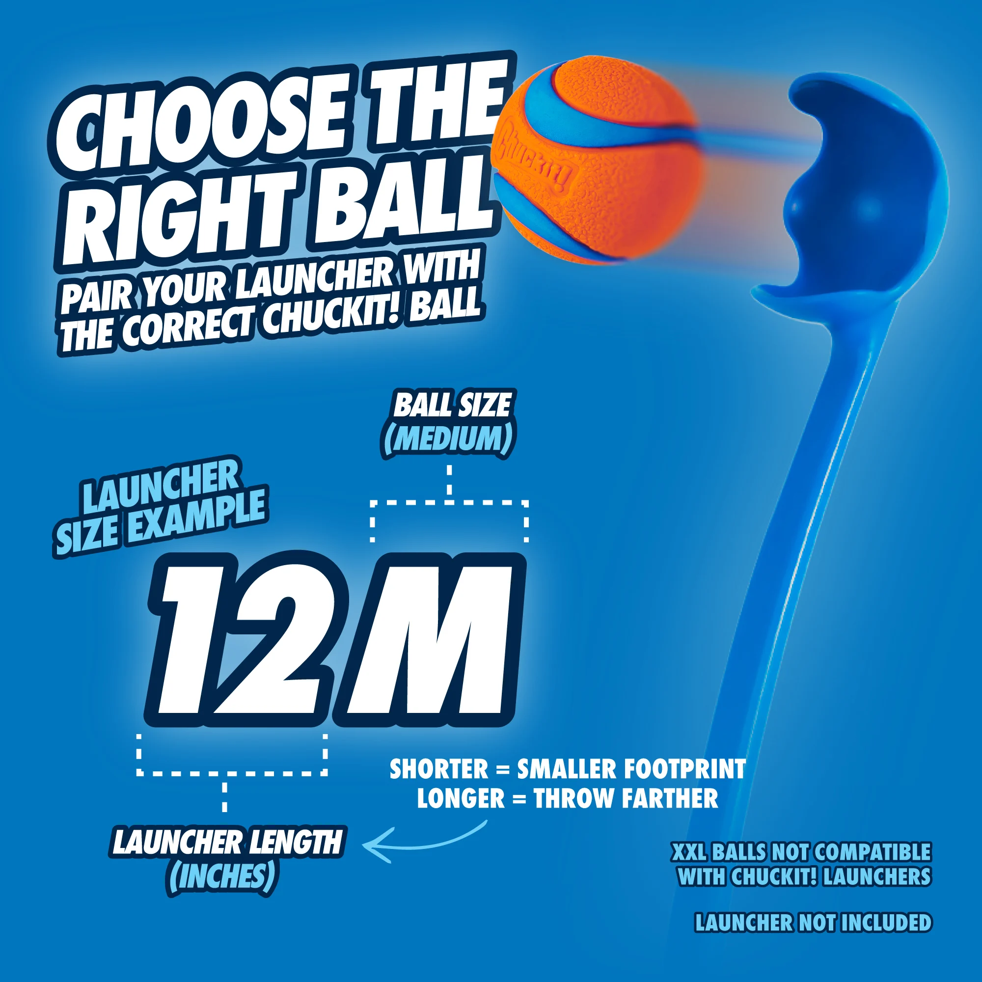 Lanceur de balle pour chien M avec balle de tennis, 63 cm – Chuckit! Sport Launcher – Image 4