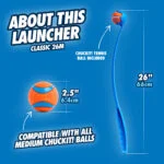 Lanceur de balles pour chien avec balle de tennis, 66 cm – Chuckit! Sport Launcher L – Image 4