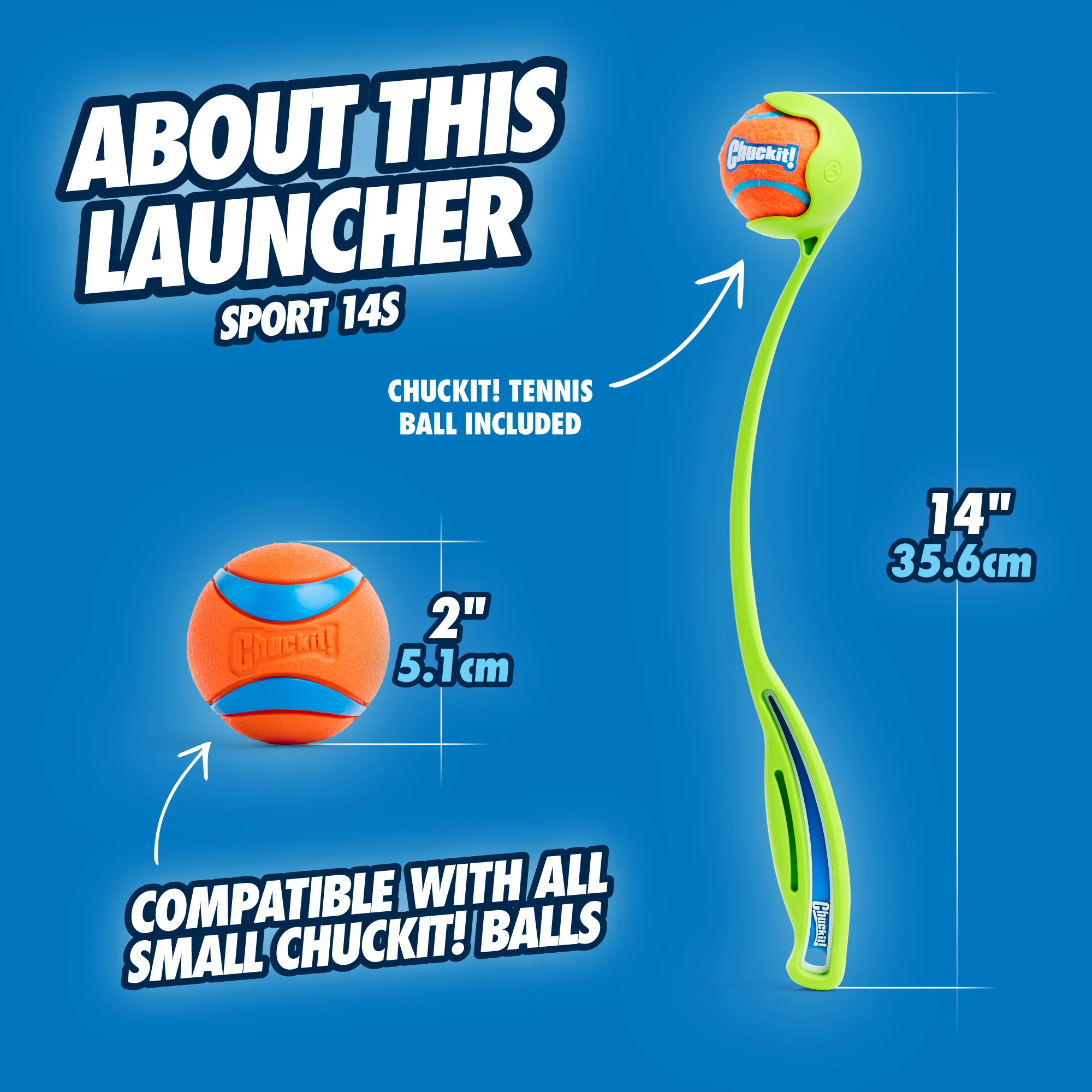 Lanceur de balle pour chien S avec balle de tennis, 35 cm – Chuckit! Sport Launcher – Image 6