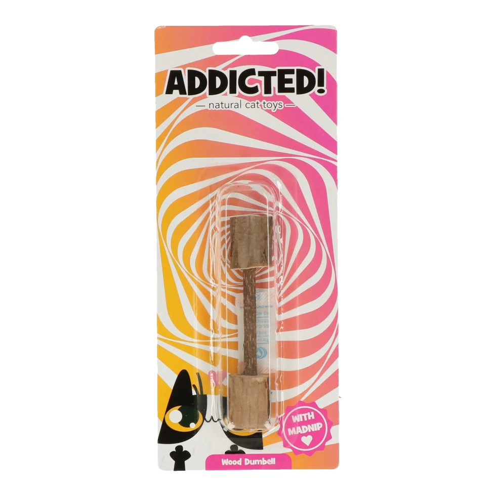 Haltère en bois pour chat avec MADNIP – Addicted! Wood Dumbell – Image 4