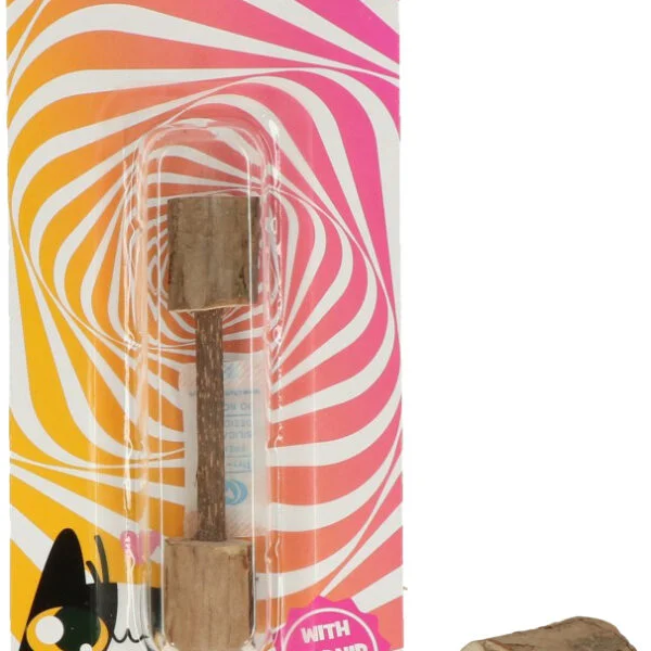 Haltère en bois pour chat avec MADNIP – Addicted! Wood Dumbell