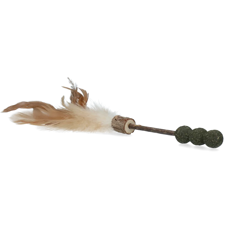 Canne à pêche pour chat avec balles, plumes et MADNIP – Addicted! Stick with Balls & Feathers – Image 2