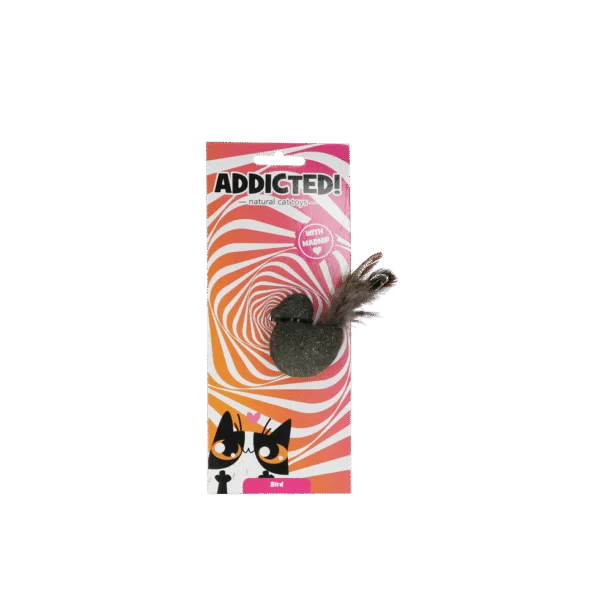 Jouet oiseau pour chat avec plumes et MADNIP – Addicted! Bird with Feathers