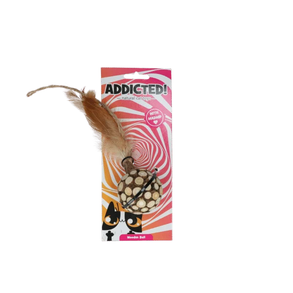 Balle pour chat avec plumes et MADNIP – Addicted! Ball with Feathers