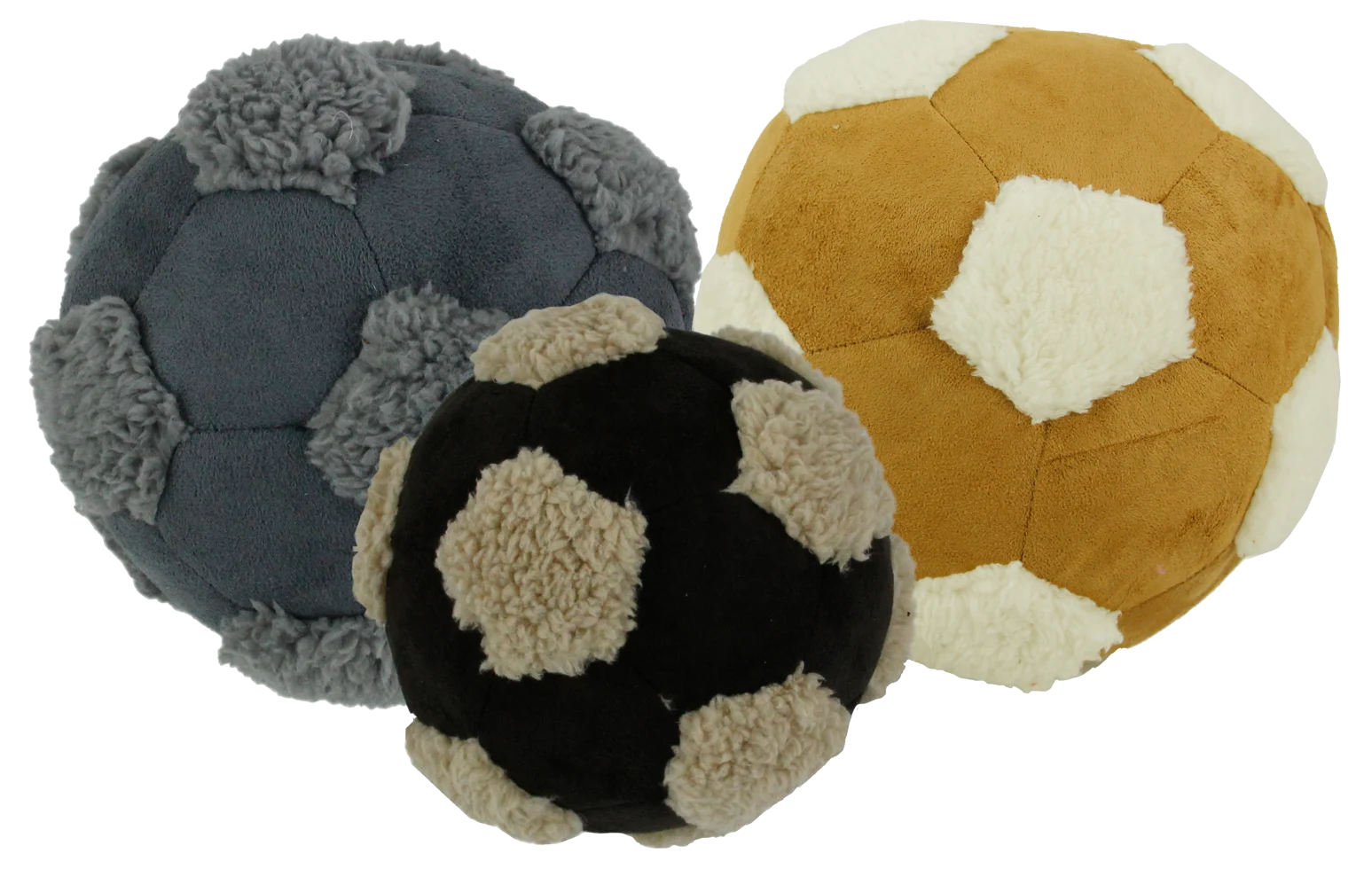 Balle pour chien douce en polaire avec pouic, Ø 15 cm – AFP Lambswool - Cuddle Football L – Image 1
