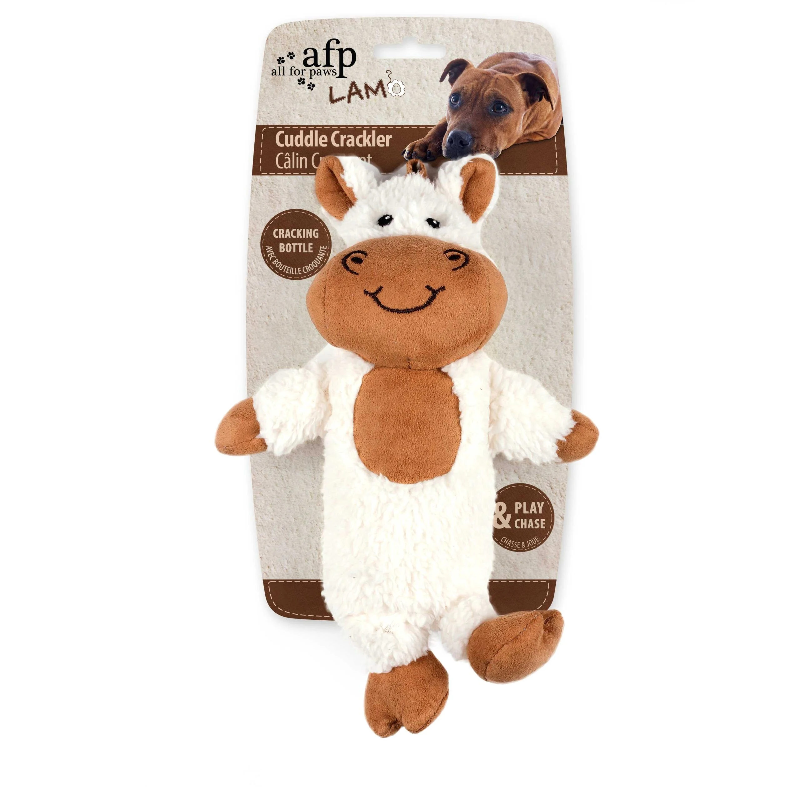 Peluche pour chien en fausse laine polaire avec bouteille crépitante, 27,5 x 18,5 x 9,7 cm – AFP Lambswool - Cuddle Crackler – Image 3