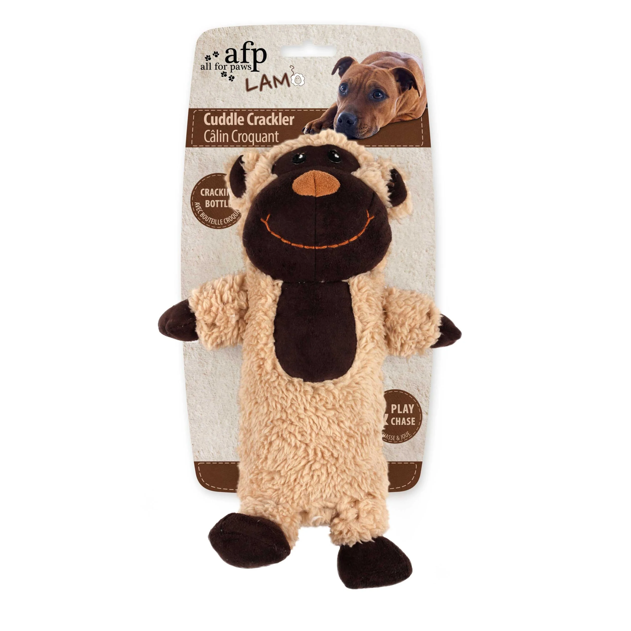 Peluche pour chien en fausse laine polaire avec bouteille crépitante, 27,5 x 18,5 x 9,7 cm – AFP Lambswool - Cuddle Crackler – Image 4