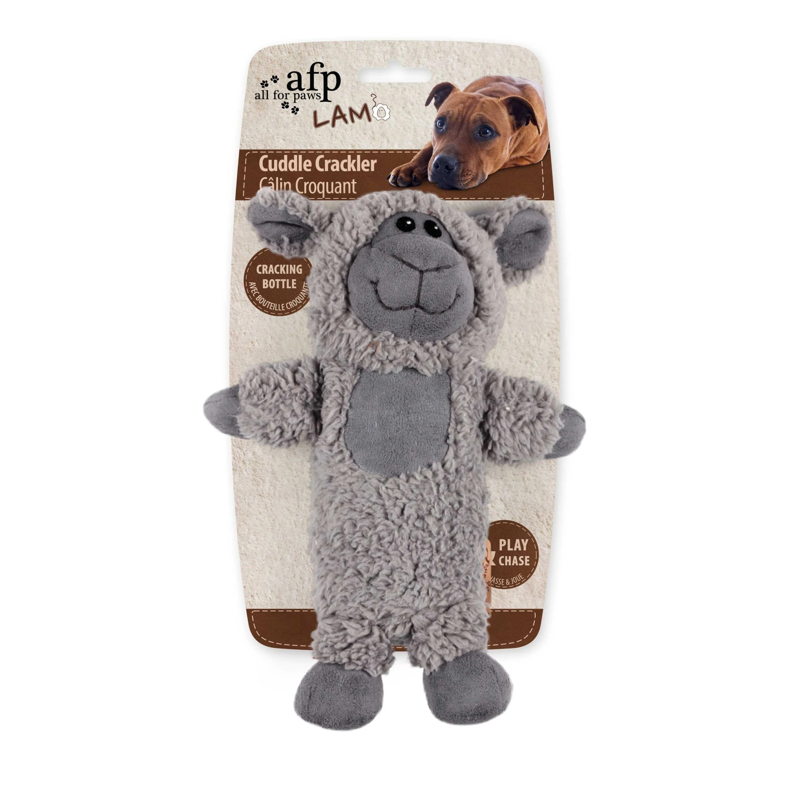 Peluche pour chien en fausse laine polaire avec bouteille crépitante, 27,5 x 18,5 x 9,7 cm – AFP Lambswool - Cuddle Crackler – Image 2