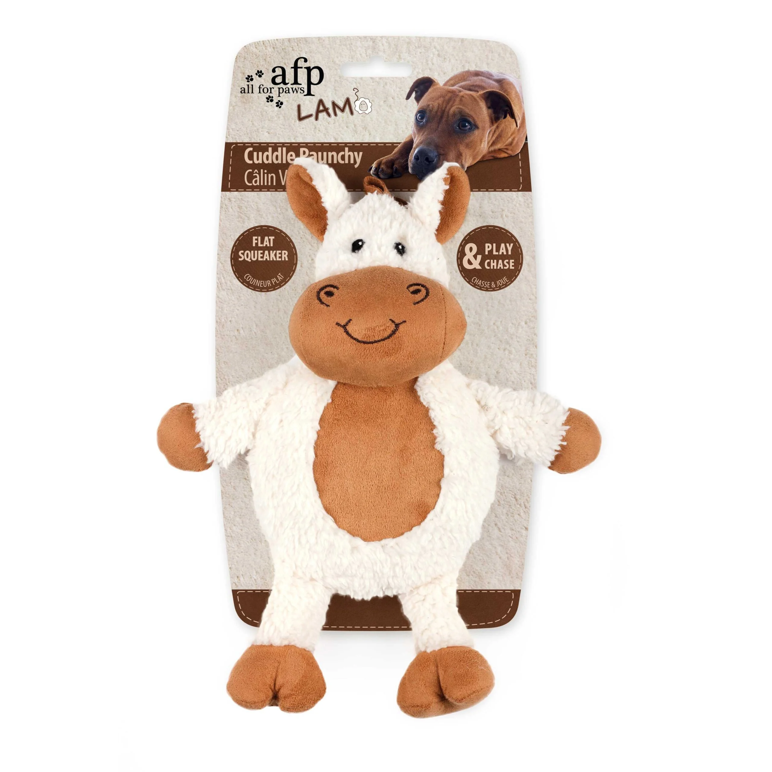Jouet pour chien en fausse polaire avec grand couineur, 30 x 24 x 8,5 cm – AFP Lambswool - Cuddle Paunchy – Image 2