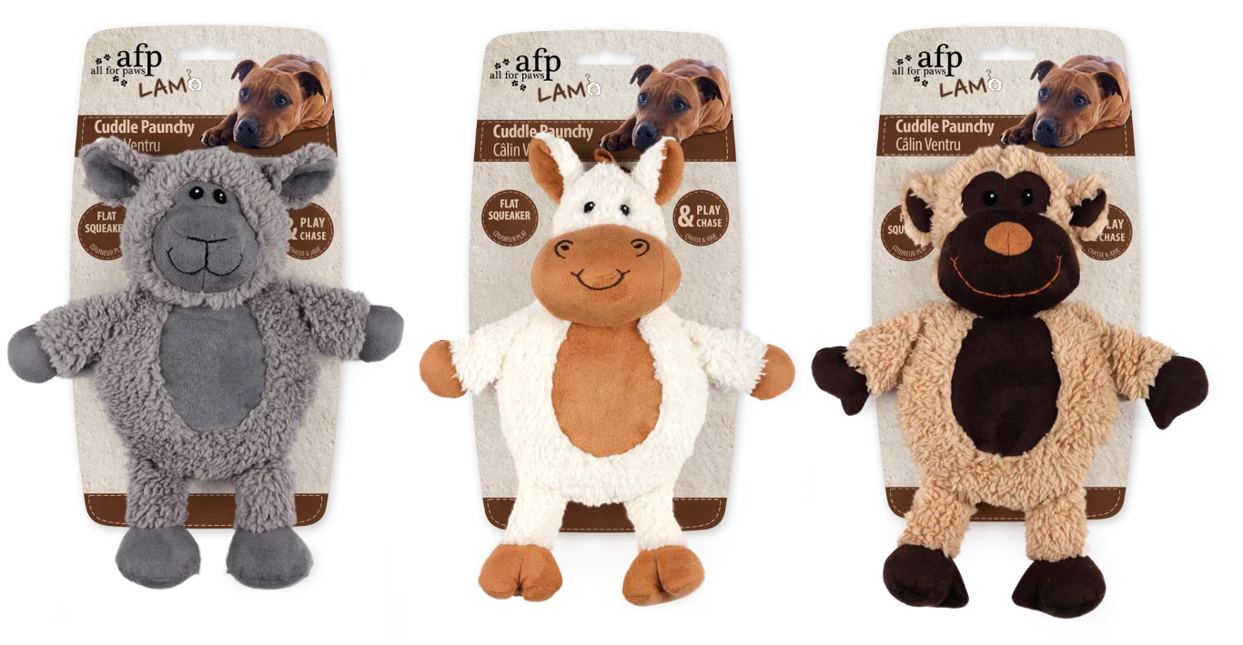 Jouet pour chien en fausse polaire avec grand couineur, 30 x 24 x 8,5 cm – AFP Lambswool - Cuddle Paunchy – Image 1