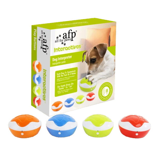 Boutons d’entraînement pour chiens avec fonction d’enregistrement, 4 pièces de 11 x 11 x 6 cm – AFP Interactives - Dog Interpreter