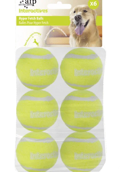 Balles de tennis pour chiens Ø 5 cm, 6 pièces – AFP Interactives - Hyper Fetch Super Bounce Tennis Ball