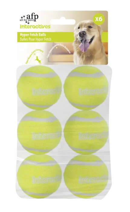 Balles de tennis pour chiens Ø 5 cm, 6 pièces – AFP Interactives - Hyper Fetch Super Bounce Tennis Ball – Image 1