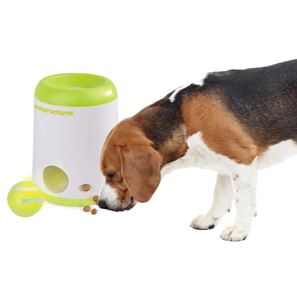 Jouet distributeur de friandises pour chien avec balle de tennis et compartiment amovible pour croquettes – AFP Interactives Fetch'N'Treat 2nd Generation – Image 3