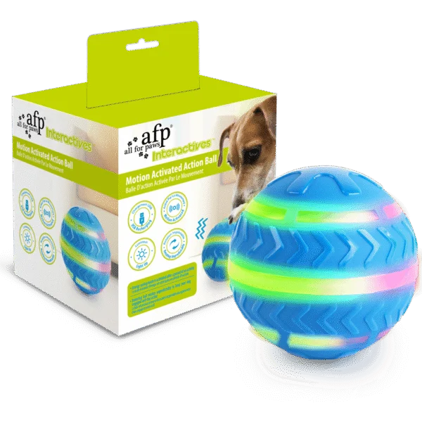 Balle pour chien lumineuse et en mouvement, rechargeable par USB – AFP Interactives Motion Activated Action Ball