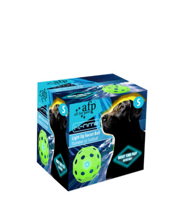 Balle pour chien en forme de ballon de football avec lumière clignotante et ouvertures – AFP K-Nite Light Up Soccer Ball Medium