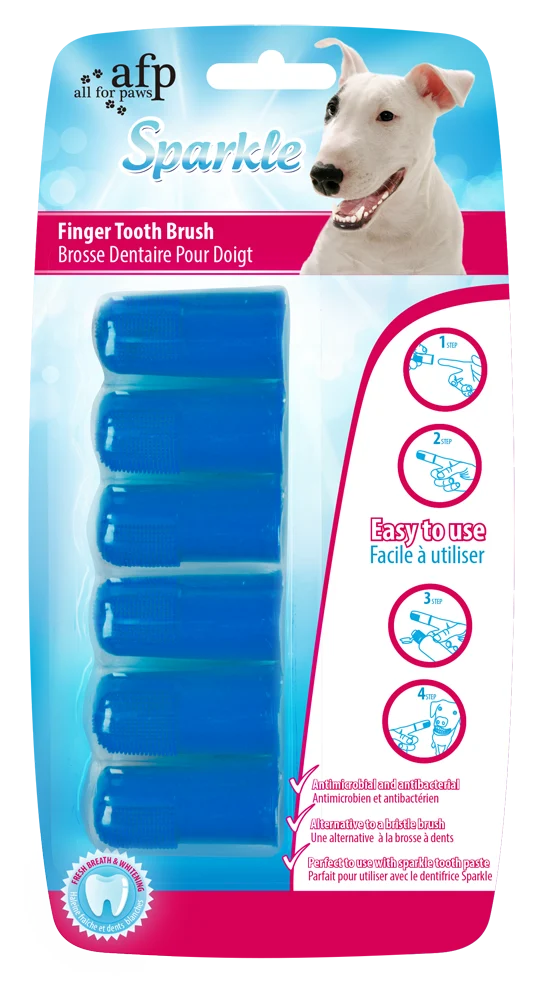 Brosses à dents à doigt, 6 pièces – AFP Sparkle Finger Brush – Image 1