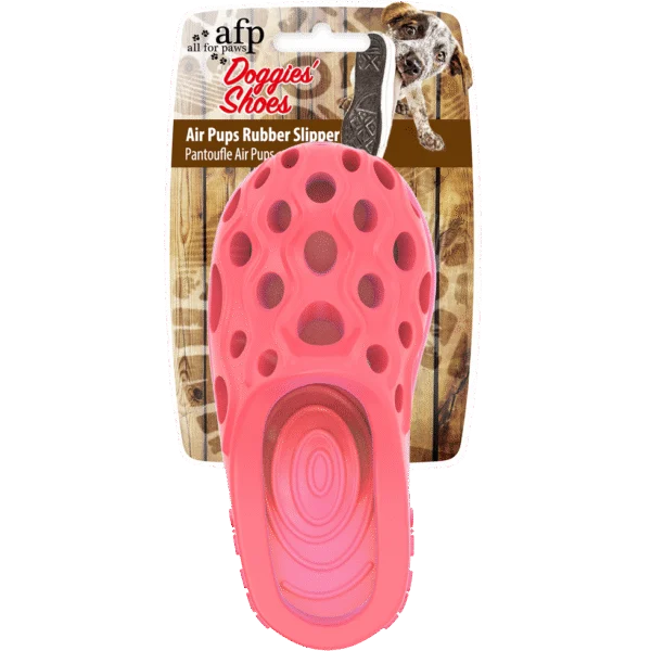 Jouet à mâcher en caoutchouc en forme de pantoufle avec couineur à ultrasons, M 14,5 x 7 cm – AFP Doggies' Shoes - Air Pups Slipper