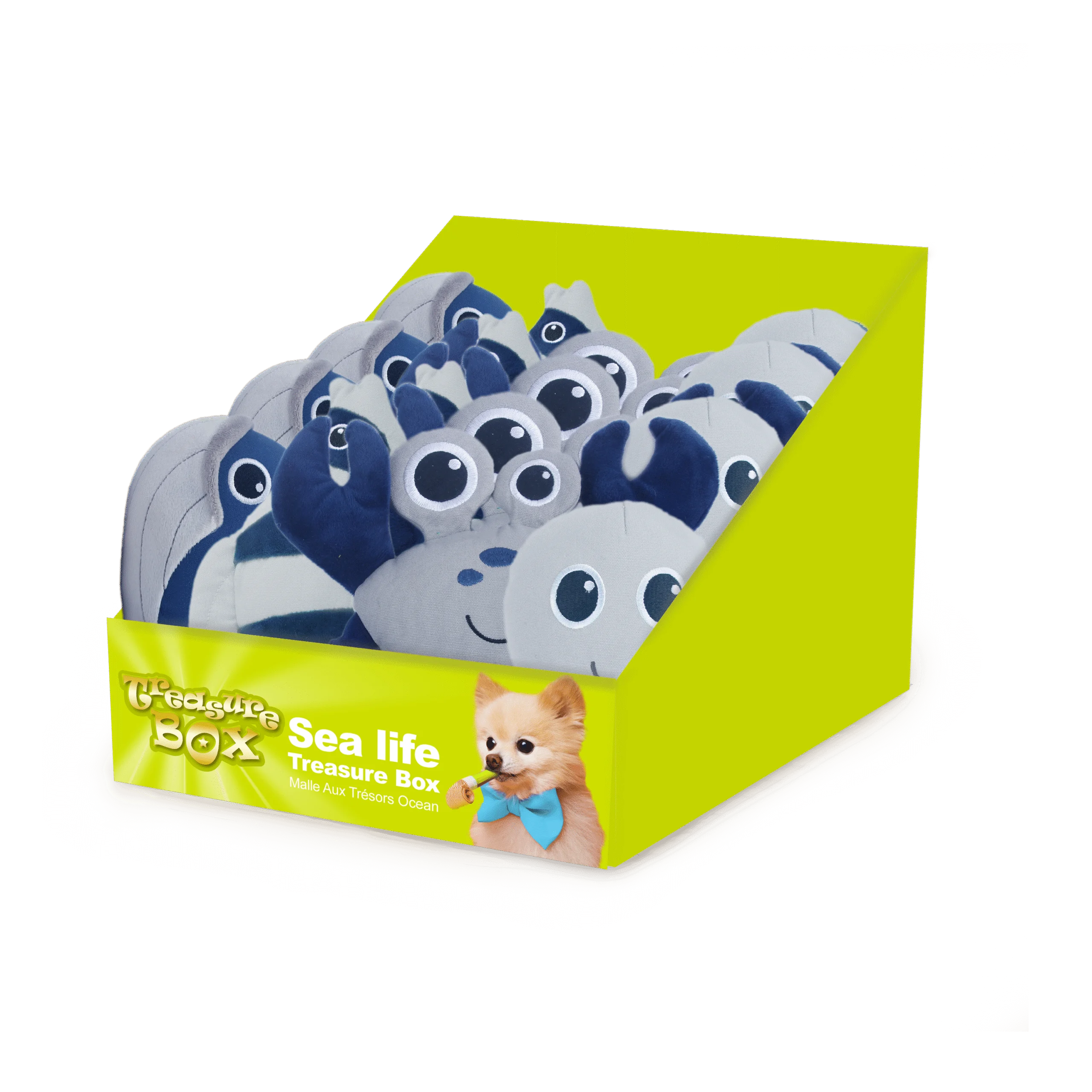 Présentoir de jouets pour chien avec peluches, 12 pièces – AFP Treasure Box Sea Life – Image 1