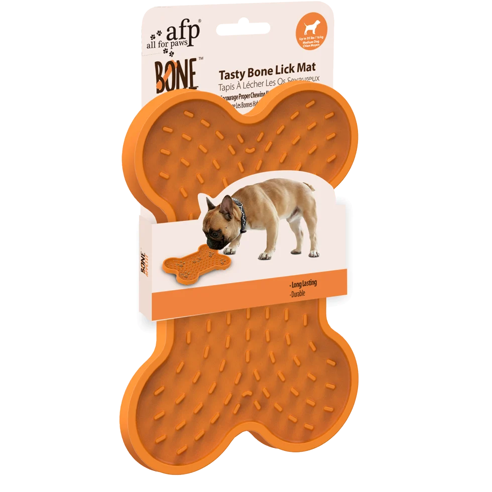 Tapis de léchage pour chiens avec reliefs et ventouses, 20 x 14 cm – AFP Bone Appetit - Tasty Bone Lick Mat S – Image 1