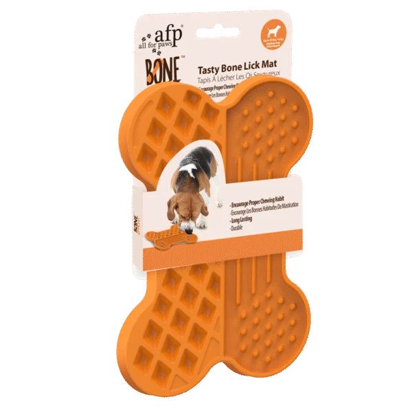 Tapis de léchage pour chien avec relief et ventouses, 28 x 19 cm – AFP Bone Appetit - Tasty Bone Lick Mat L