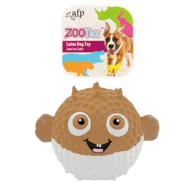 Jouet pour chien en latex poisson globe avec couineur – AFP Bouncy Puffer