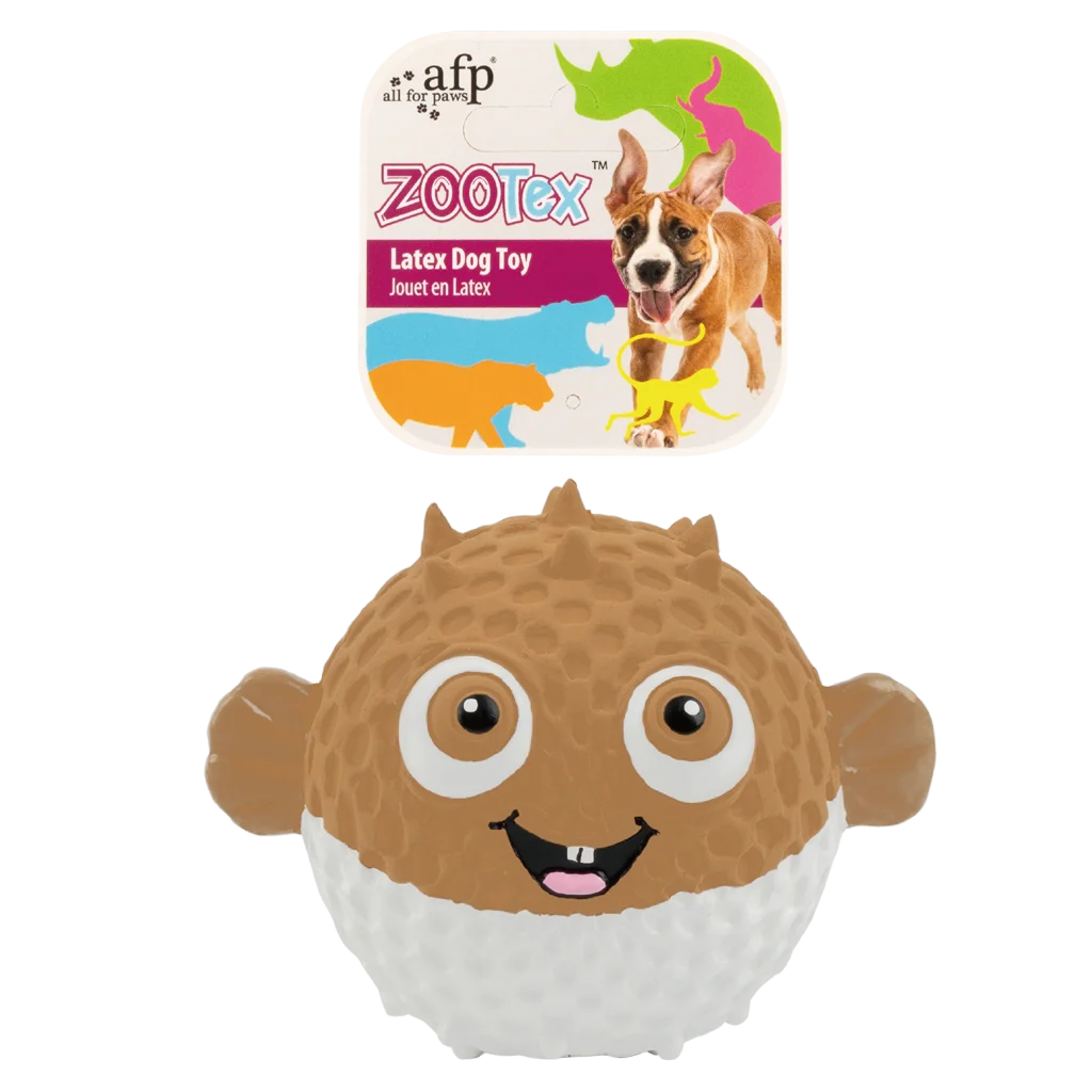 AFPH03750.png Jouet pour chien en latex poisson globe avec couineur – AFP Bouncy Puffer – Image 1