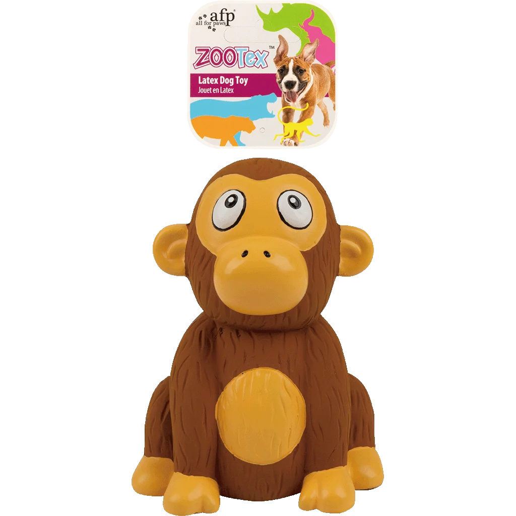 Jouet pour chien en latex avec couineur – AFP ZooTex Chistopher Chimp – Image 1