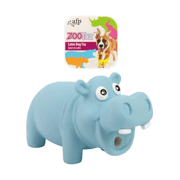 Jouet pour chien en latex avec couineur, taille S – AFP ZooTex Hector the Hippo