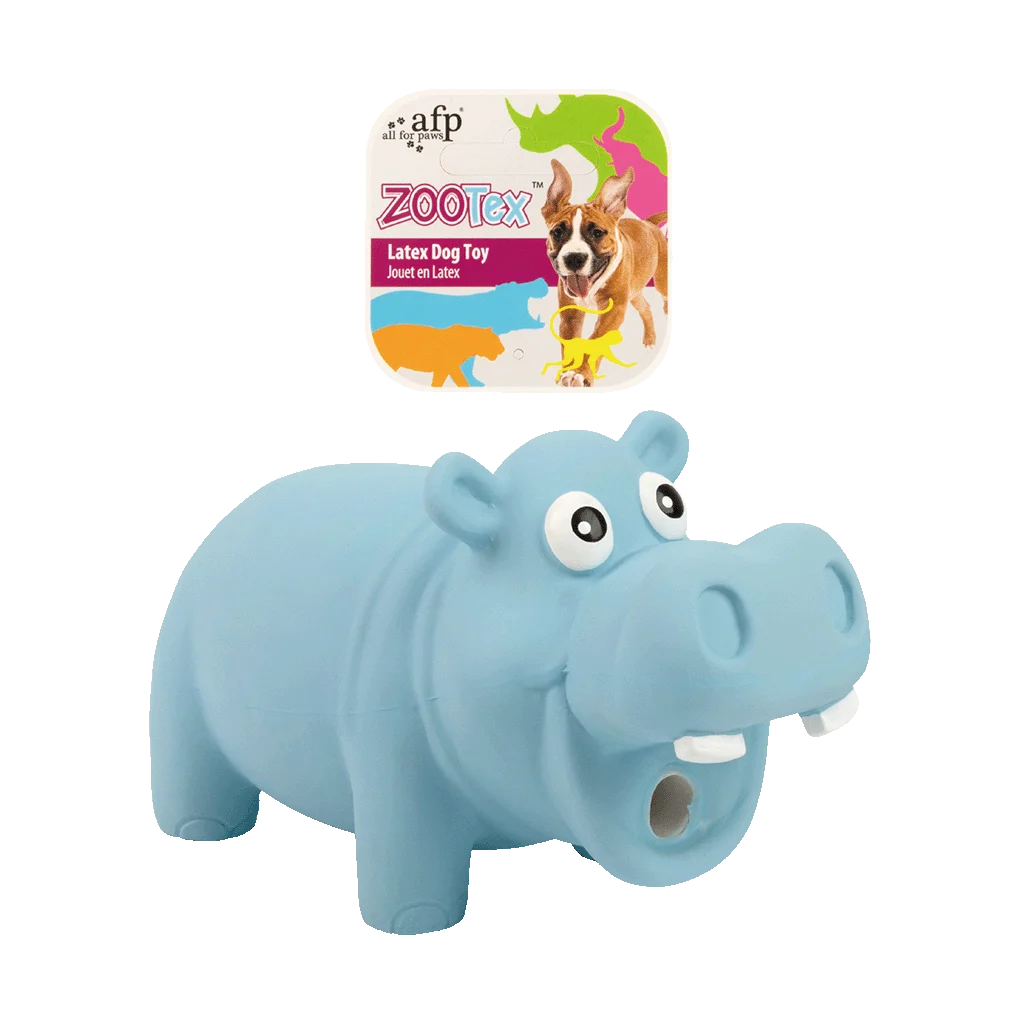 AFPH03780.png Jouet pour chien en latex avec couineur, taille S – AFP ZooTex Hector the Hippo – Image 1