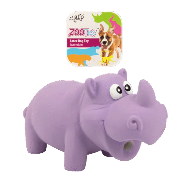 Jouet pour chien en latex avec couineur, taille S – AFP ZooTex Reginald the Rhino