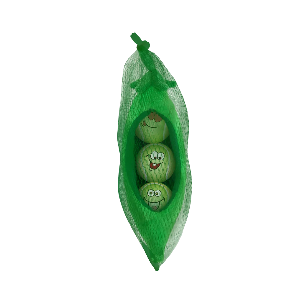 Set de balles pour chien dans une cosse de petits pois, 3 balles couineuses, ø 6,3 cm – AFP Meta Ball Ball Set w/ Pee Pod – Image 3