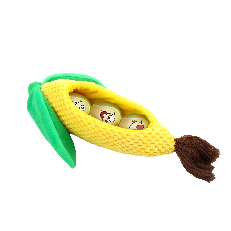 Set de balles pour chien dans un épi de maïs, 3 balles avec couineur, ø 6,3 cm – AFP Meta Ball Ball Set w/ Corn Pod – Image 2