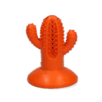 Jouet à mâcher cactus en caoutchouc avec ventouse, M, orange, 9,4 x 12,3 x 9,5 cm – AFP Dental Chews – Dental Cactus – Image 2
