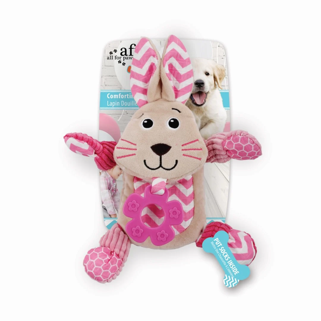 AFPH04203.jpg Peluche lapin pour chien avec bruit de froissement et sifflets – AFP Little Buddy - Comforting Konijn – Image 1