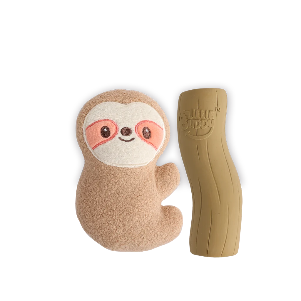 Ensemble de jouets pour chiot avec peluche et couineurs, 2 pièces – AFP Little Buddy 2-Pack Toy Cuddle Sloth – Image 2