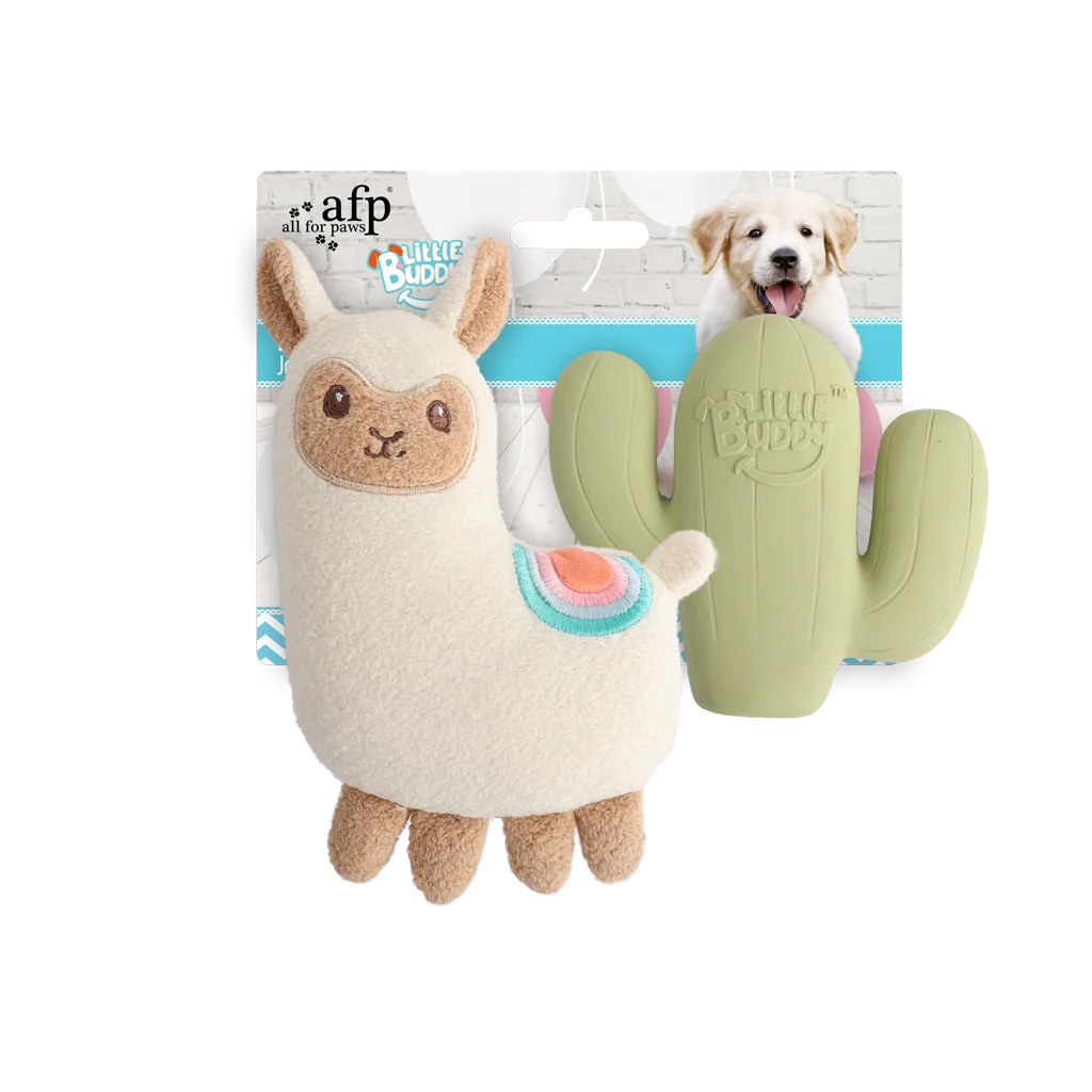 AFPH04213.png Set de jouets pour chiot avec peluche et couineurs, 2 pièces – AFP Little Buddy 2-Pack Toy Fiesta – Image 1