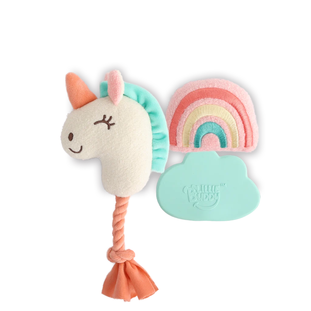 Ensemble de jouets pour chiots avec 2 peluches et couineurs, 3 pièces – AFP Little Buddy 3-Pack Toy Wonderland – Image 2