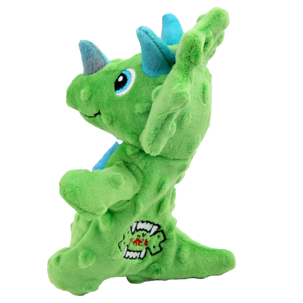 Peluche pour chien avec couineur et matière qui crépite, environ 18 cm – AFP My T-Rex Thomas the Mini Triceratops S – Image 3