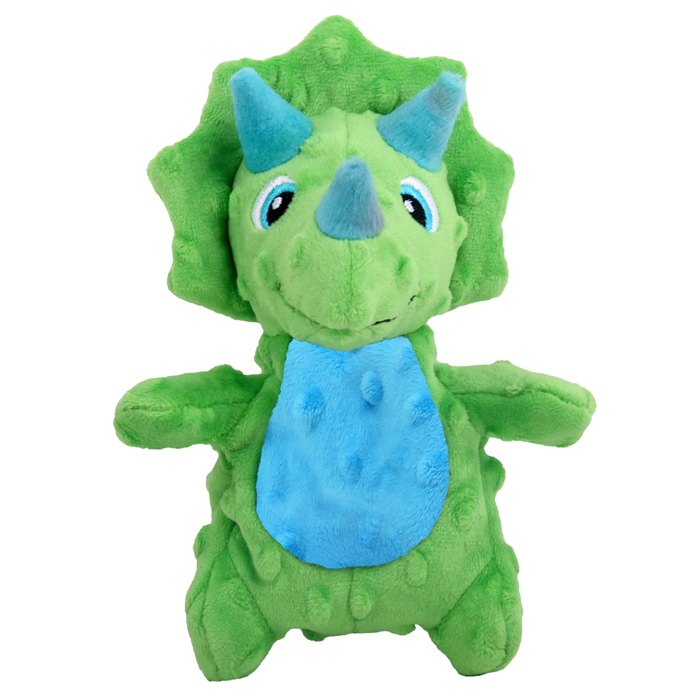 Peluche pour chien avec couineur et matière qui crépite, environ 18 cm – AFP My T-Rex Thomas the Mini Triceratops S – Image 2