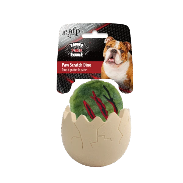 Jouet pour chien avec compartiment à friandises, 8 x 8 x 10,3 cm – AFP My T-Rex Paw Scratch Dino