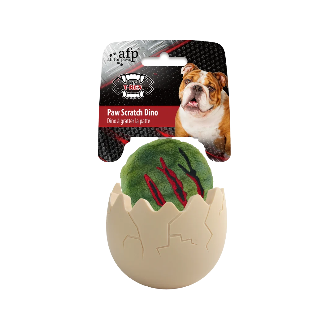 Jouet pour chien avec compartiment à friandises, 8 x 8 x 10,3 cm – AFP My T-Rex Paw Scratch Dino – Image 1
