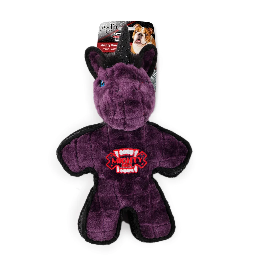 AFPH04353.png Peluche pour chien avec couineur et bordure aspect caoutchouc, env. 24 cm – AFP My T-Rex Mighty Licorne – Image 1