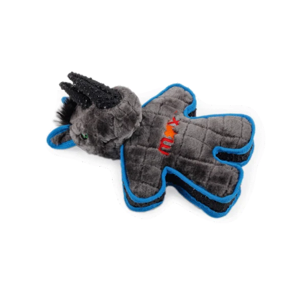 Peluche pour chien avec couineur et bordure à l’aspect caoutchouteux, environ 24 cm – AFP My T-Rex Mighty Neushoorn
