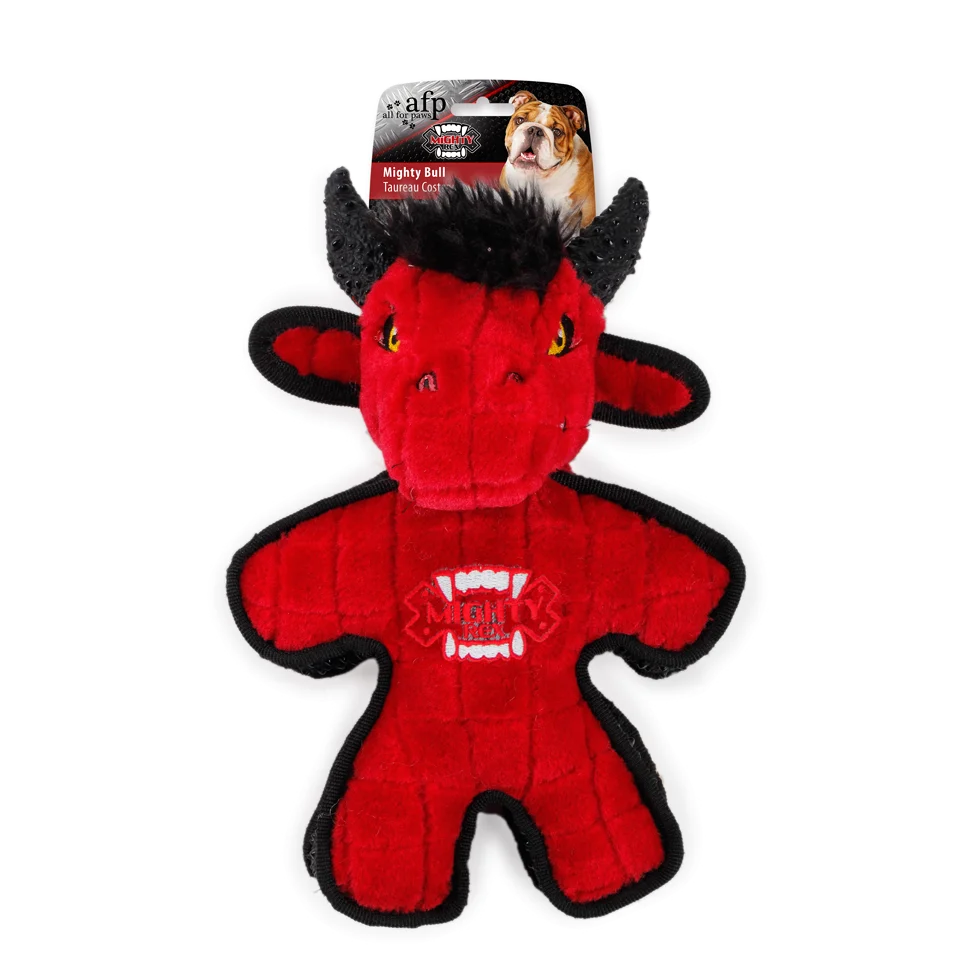 Peluche pour chien avec couineur et bordure caoutchoutée, env. 24 cm – AFP My T-Rex Mighty Stier – Image 1