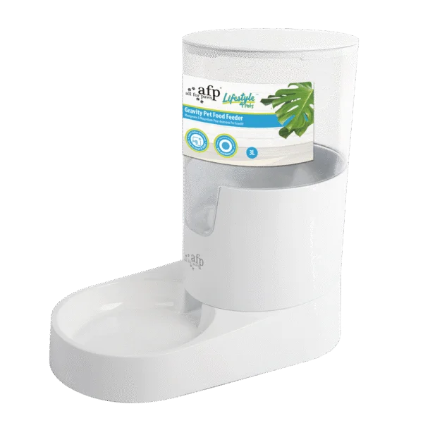 Distributeur automatique de croquettes pour chien avec réservoir, 3 l – AFP Lifestyle 4 Pets Gravity Pet Food Feeder