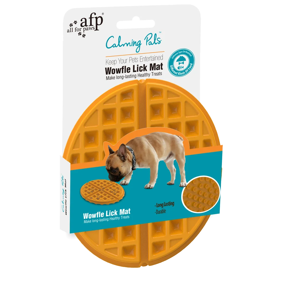 Tapis de léchage pour chiens avec compartiments et ventouses, ø 19,5 cm – AFP Calming Pals - Woofle Lick Mat – Image 1