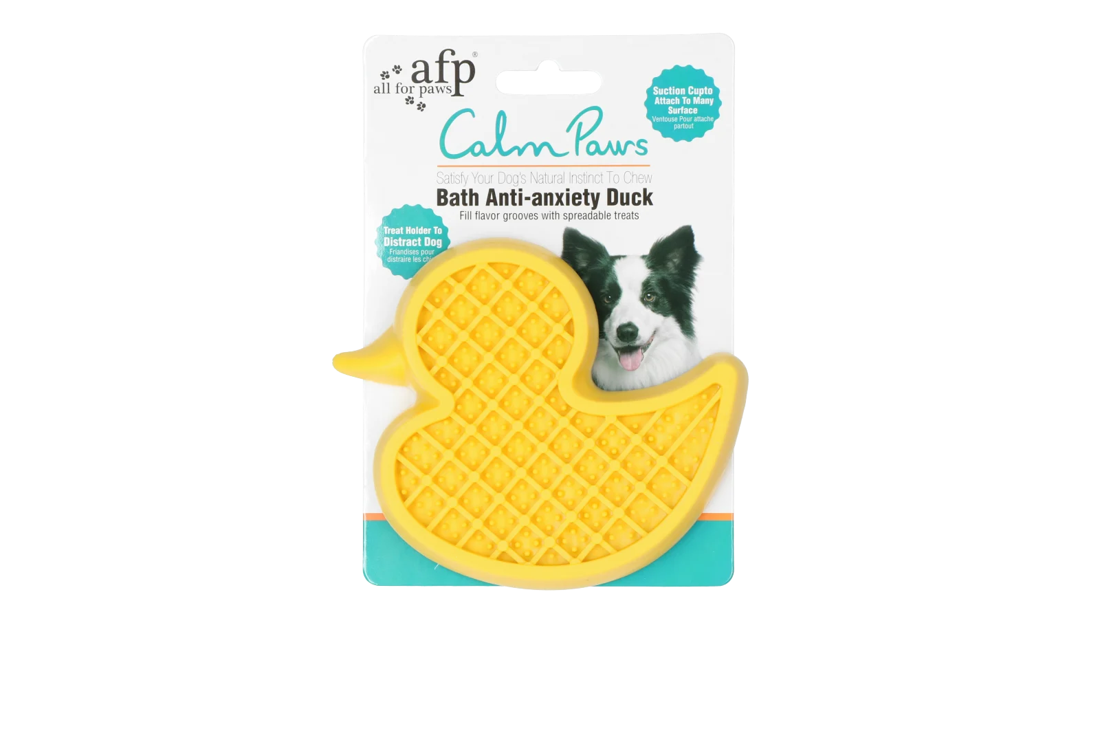 Canard de bain pour chien avec ventouse et picots en silicone, 13 x 10 cm – AFP Calm Paws - Bath Anti-anxiety Duck – Image 1