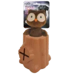 Jouet à friandises en caoutchouc avec peluche, hibou, 6,5 x 8 x 13,2 cm – AFP Treats In "V" Hiders - Tree-Hider